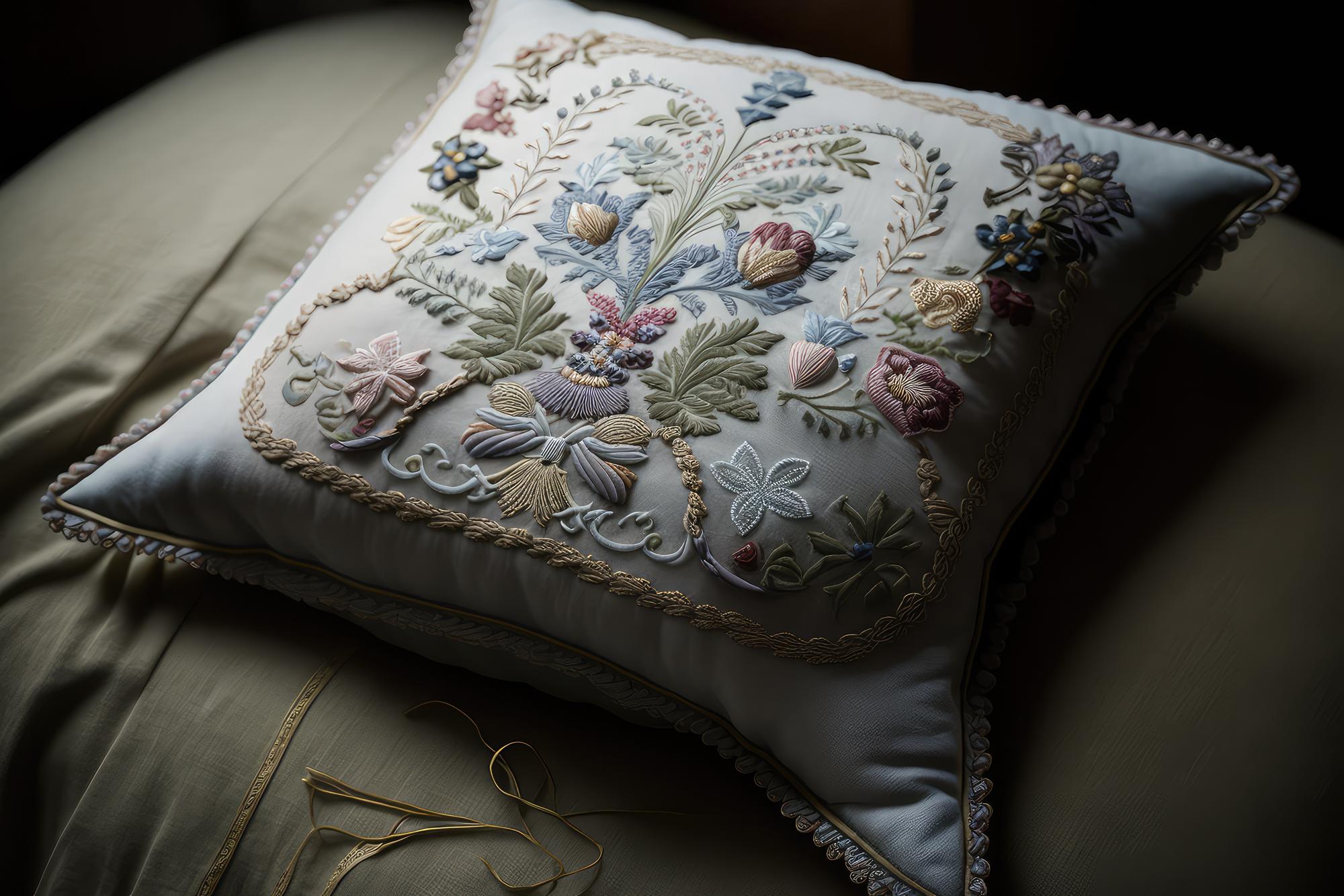 Cuscino con monogramma ricamato